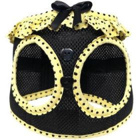 Yellow and Black Polka Dot Ruffle