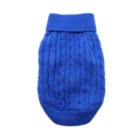 Dog Cable Knit 100% Cotton Sweater         Riverside Blue