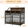 43.3 inch Dog Crate Furniture for Large Dogs,Wooden Dog Crate with Divider,Double Door Dog Kennel with Three Drawers Storages