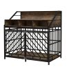 43.3 inch Dog Crate Furniture for Large Dogs,Wooden Dog Crate with Divider,Double Door Dog Kennel with Three Drawers Storages