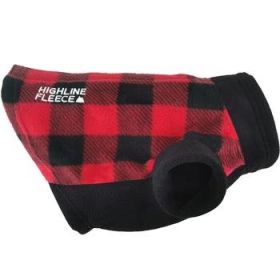 Highline Fleece Dog Coat - Red and Black Plaid