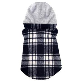 Weekender Dog Sweatshirt Hoodie Black & White Plaid Flannel