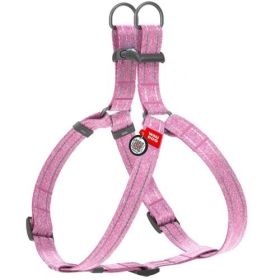 Purple Re Cotton Dog Harness Eco Friendly M Size 23-32 inch for Small Dogs Medium Dogs Reflective Harness with QR ID Tag (Option: pink L 27-35")