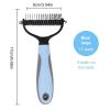 Grooming Brush For Pet Dog Cat Deshedding Tool Rake Comb Fur Remover Reduce 2-Side Dematting Tool For Dogs Cats Pets Grooming Brush Double Sided Shedd