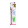 Two Headed Dog Toothbrush Set Canine Dental Hygiene Brush with 2 Finger Brushes Soft Bristles