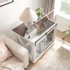 Farmhouse Dog Cage Crate Furniture with Sliding Barn Door