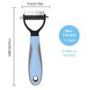 Grooming Brush For Pet Dog Cat Deshedding Tool Rake Comb Fur Remover Reduce 2-Side Dematting Tool For Dogs Cats Pets Grooming Brush Double Sided Shedd